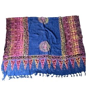 Batik Sarong Wrap Tribal Sun Mandala Boho Festival Beach Coverup Blanket OS